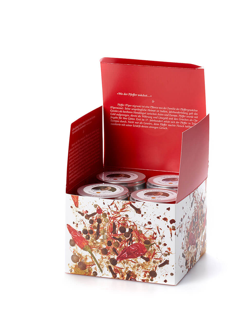 Geschenkverpackung leer für 4 große Dosen oder 8 kleine